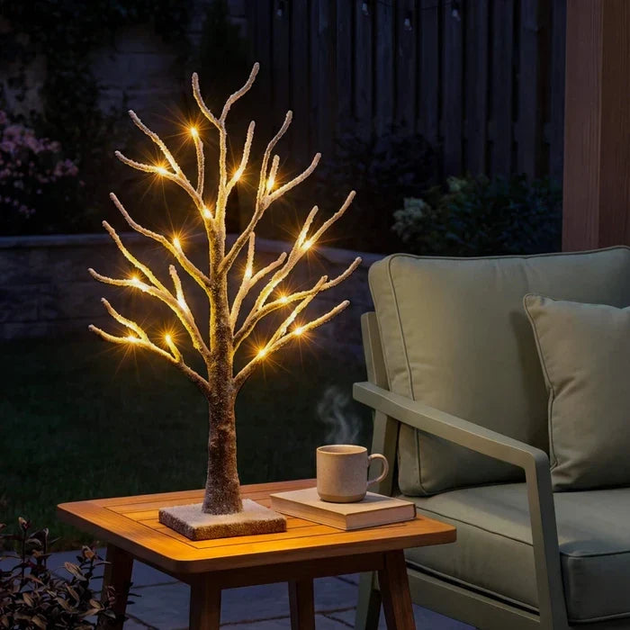 Besneeuwde boomlamp tafellamp