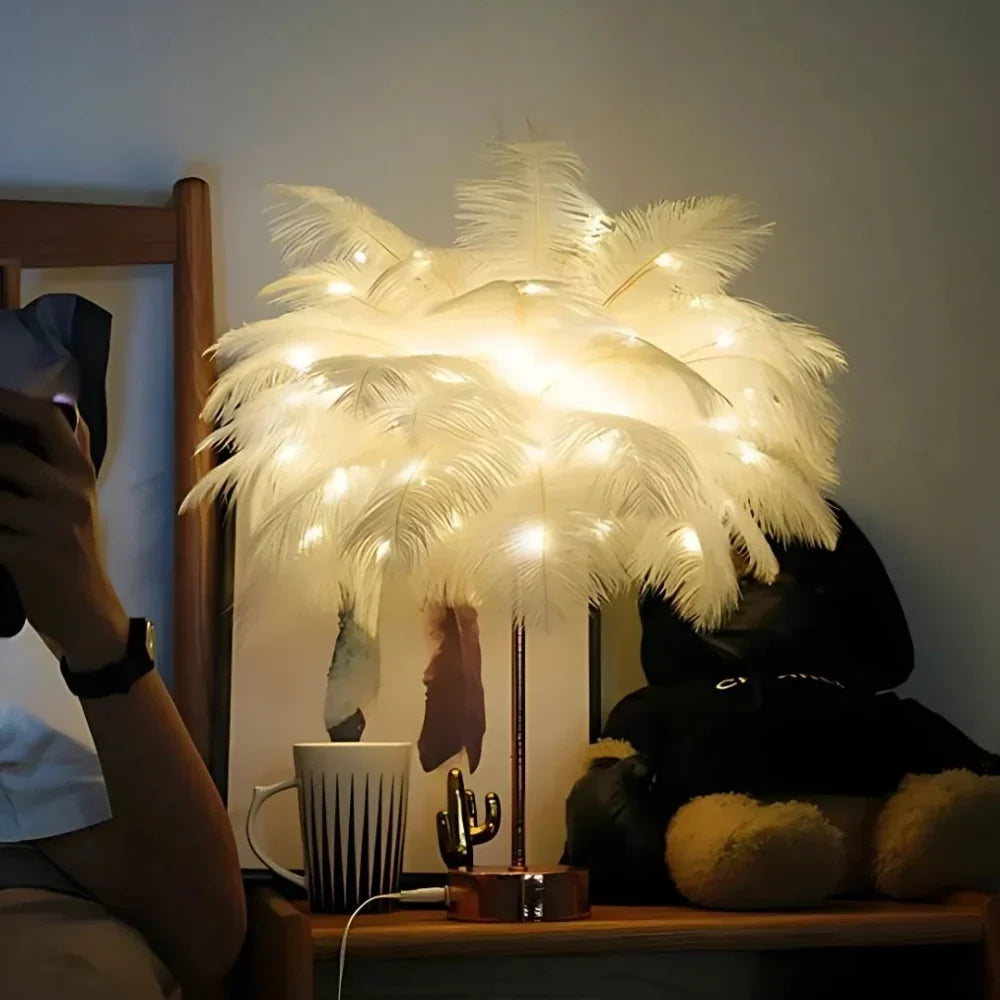 LumiFeather veren tafellamp