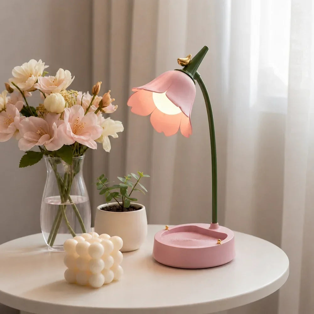 Draadloze LED Bureaulamp met Bloemkap