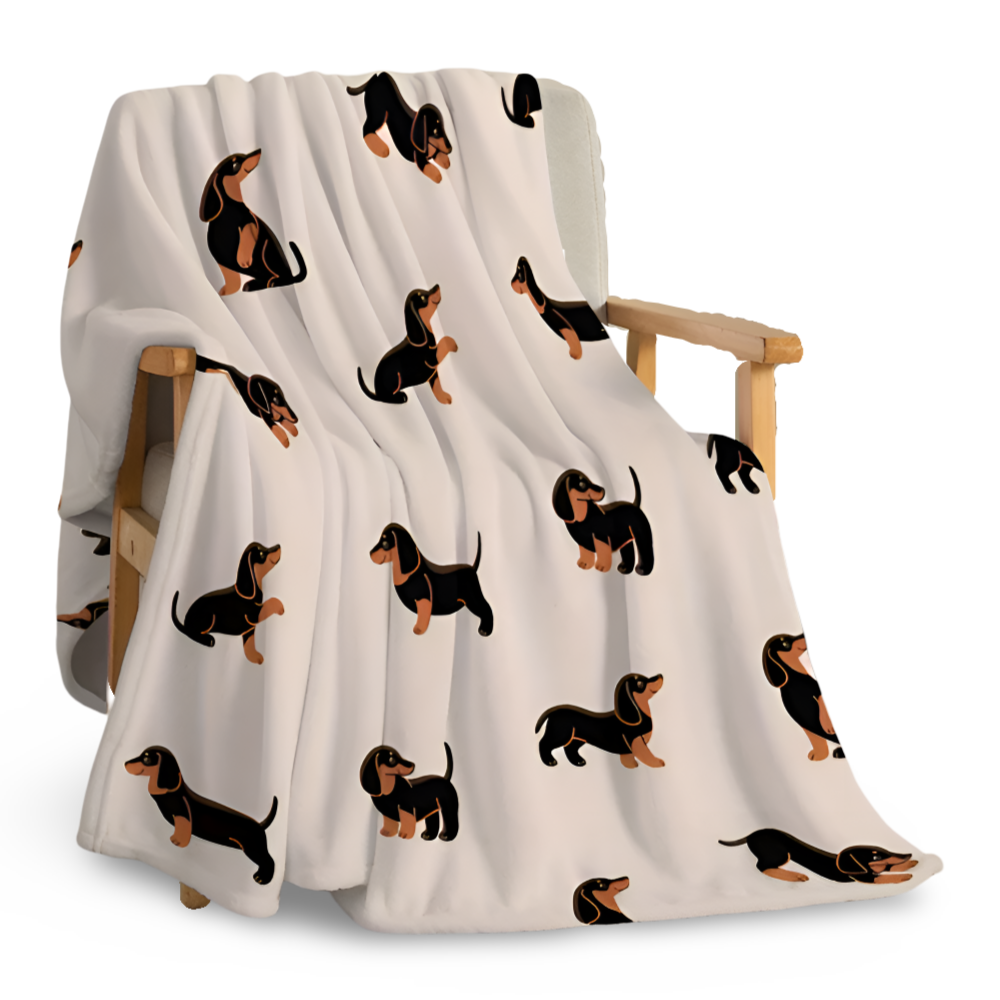 Zachte Teckel fleece deken