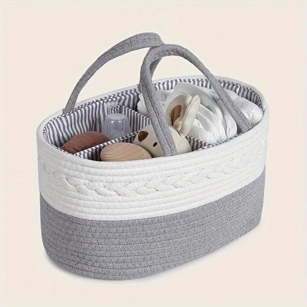 Gevlochten baby organizer draagbare opbergmand