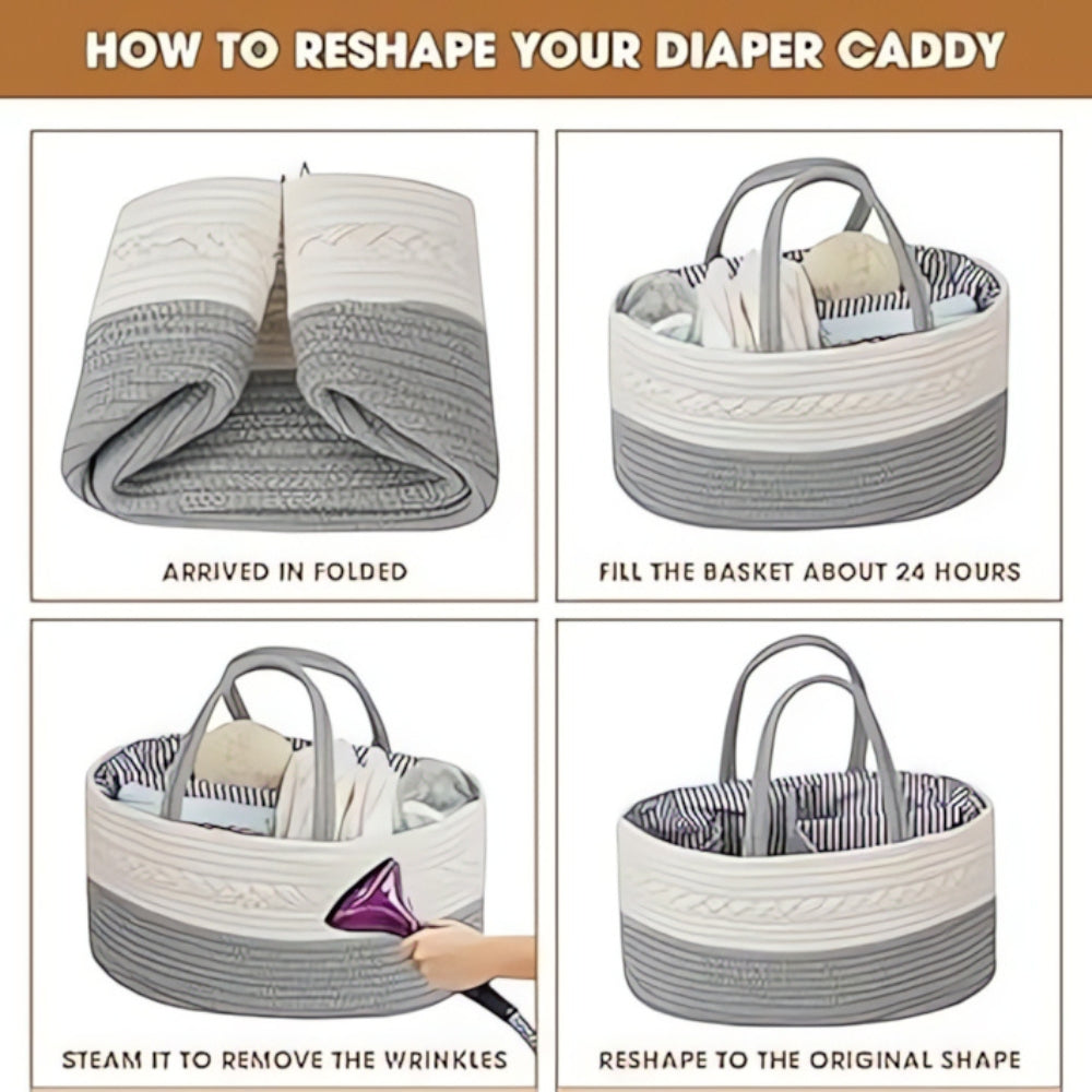 Gevlochten baby organizer draagbare opbergmand