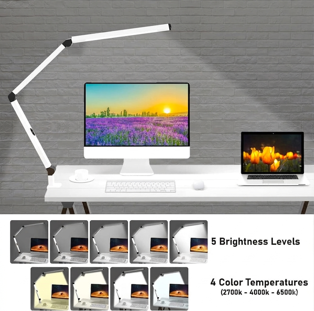LumiFlex dubbele LED bureaulamp