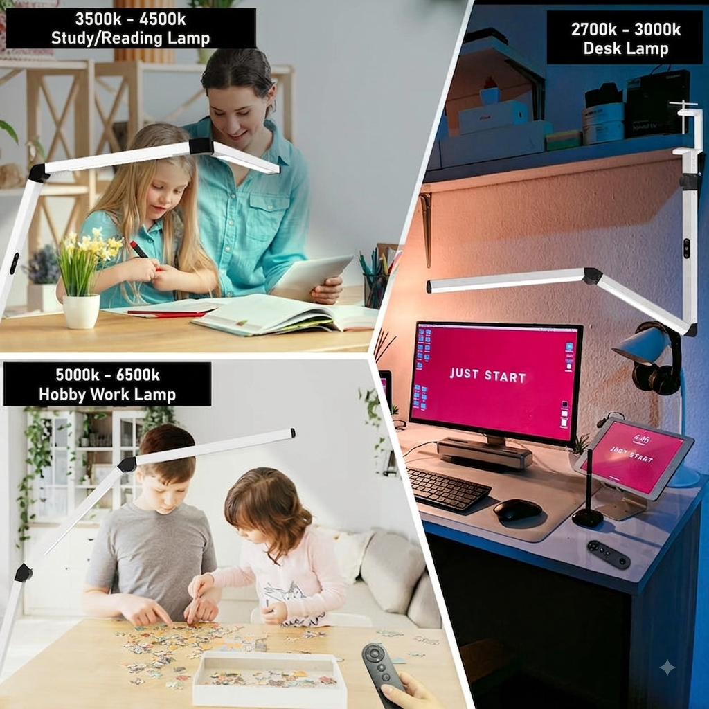 LumiFlex dubbele LED bureaulamp