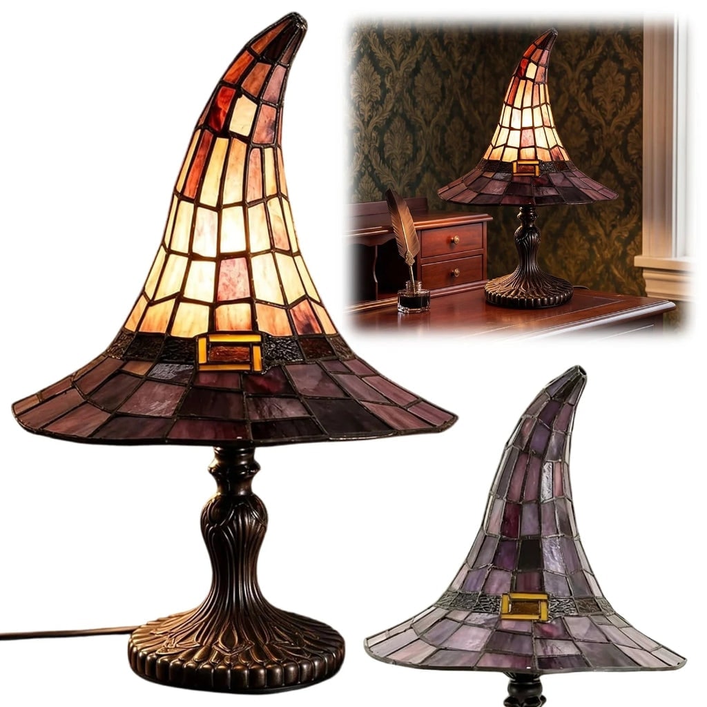 Mozaïek Schemerlamp van Glas met Bronzen Zuil
