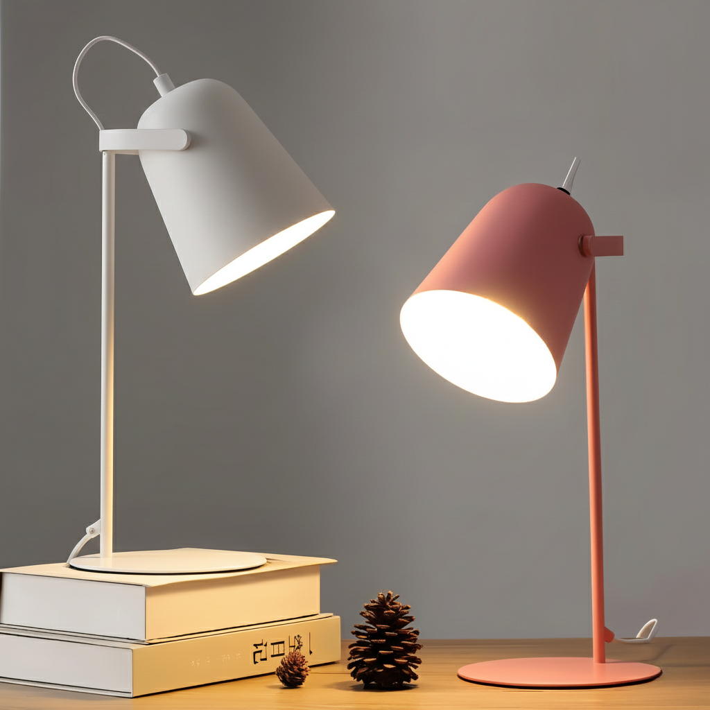 Verstelbare bureaulamp met kantelbare kap