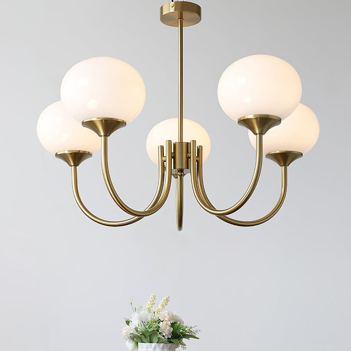 Glazen bolvorm kroonluchter plafondlamp