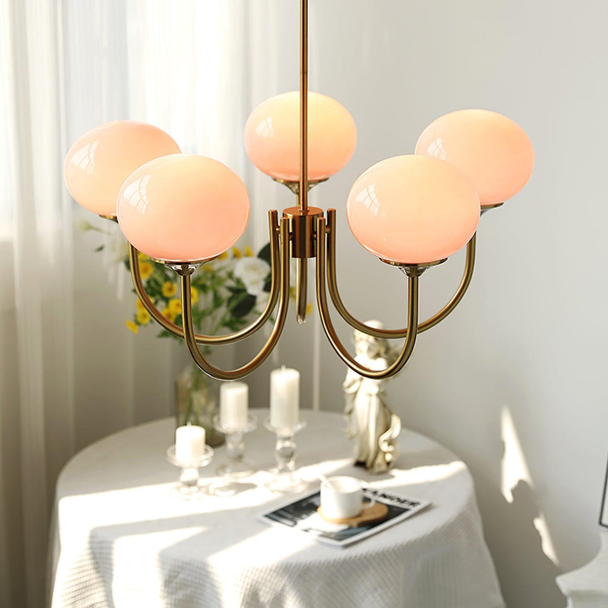 Glazen bolvorm kroonluchter plafondlamp