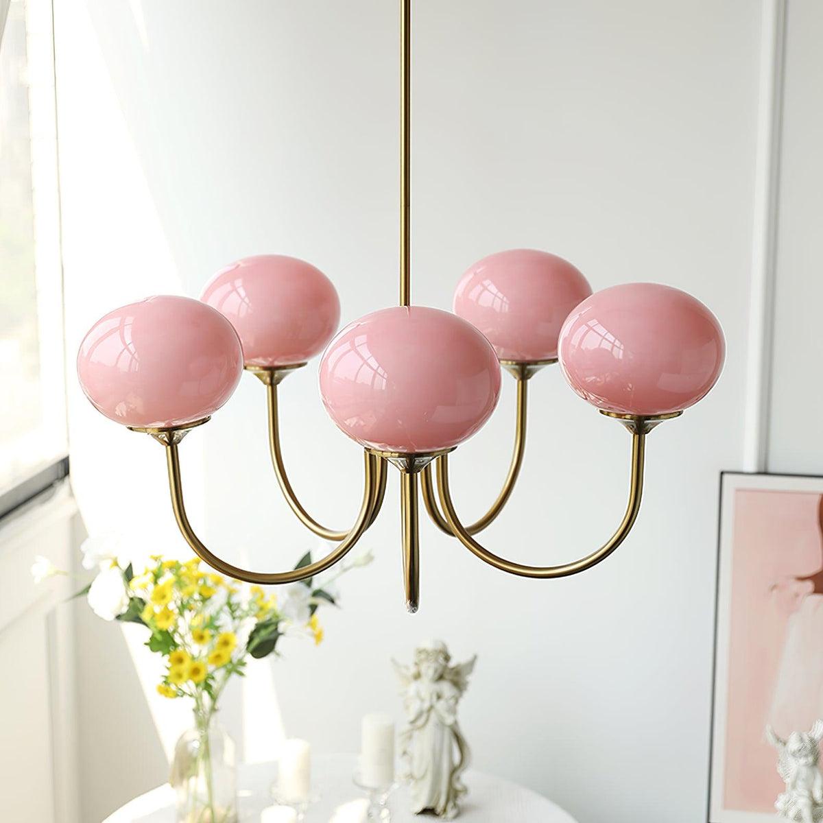 Glazen bolvorm kroonluchter plafondlamp