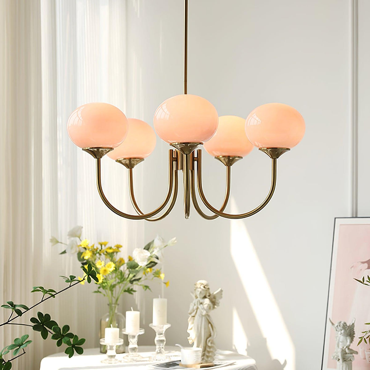 Glazen bolvorm kroonluchter plafondlamp