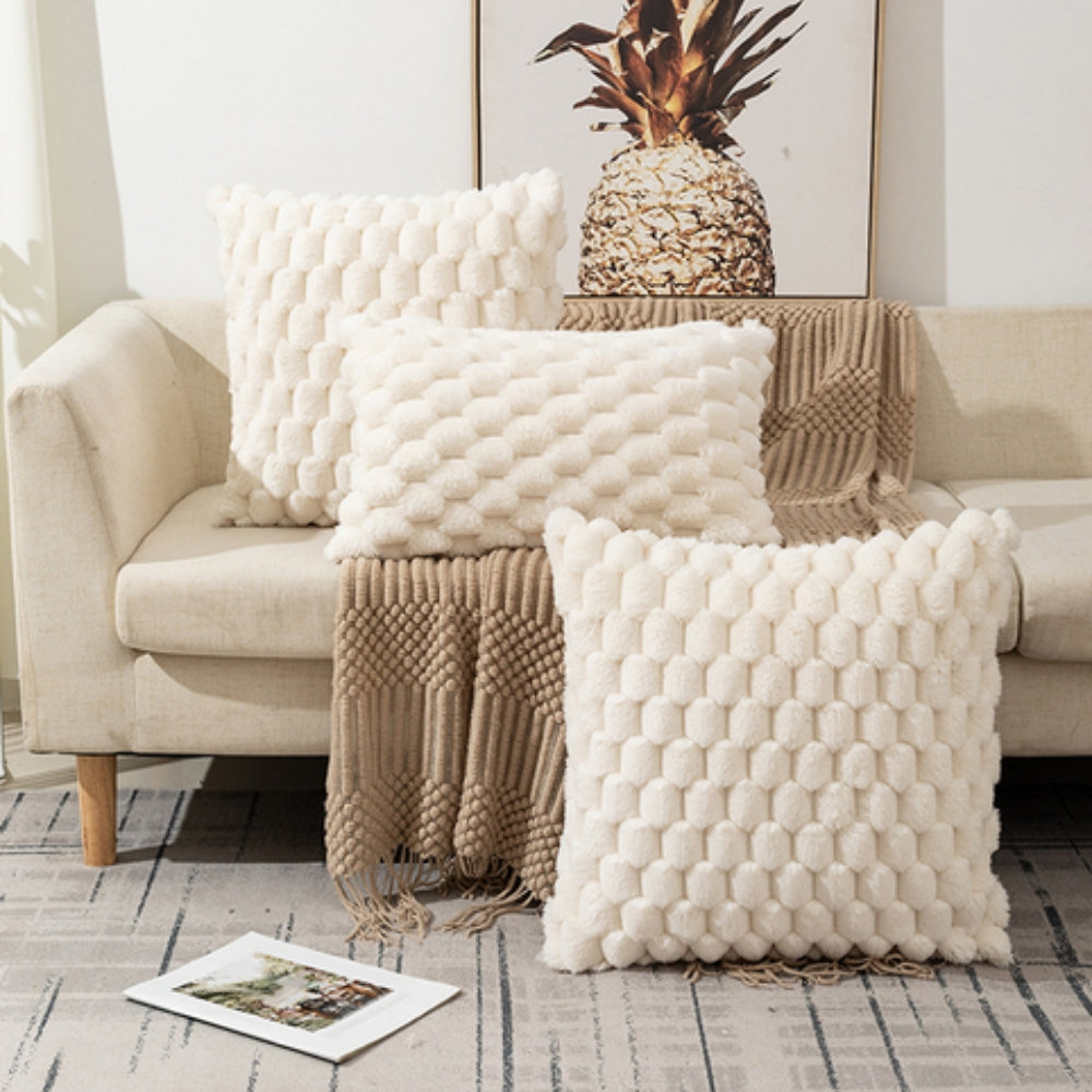Mellow Zachte Pluche Kussenhoes met 3D-textuur