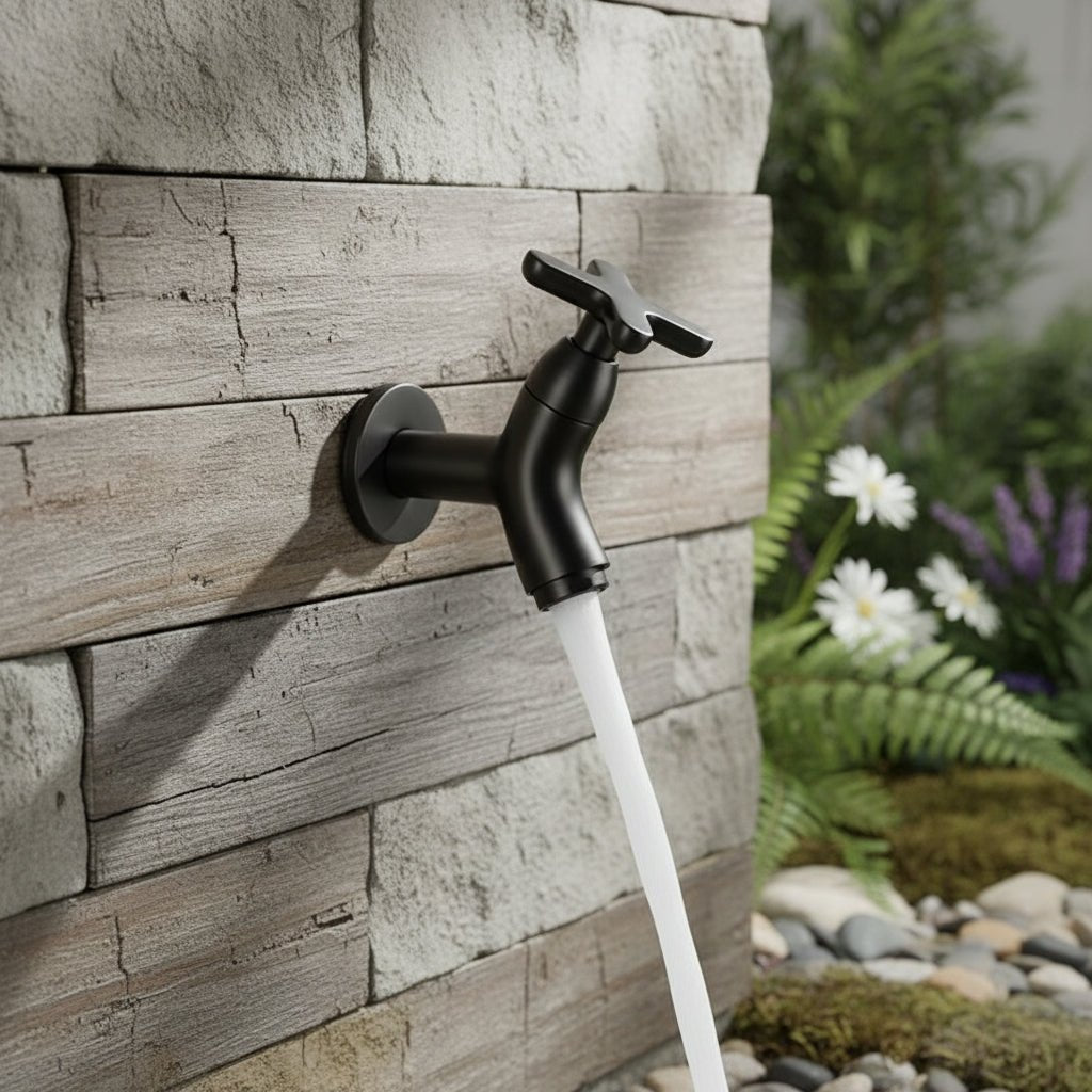 Moderne koudwater wandkraan van messing