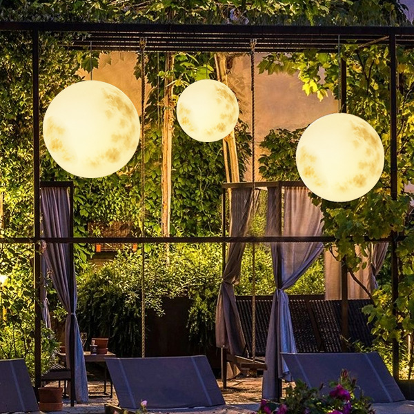 Lunaris maanvormige led-tuinhanglamp