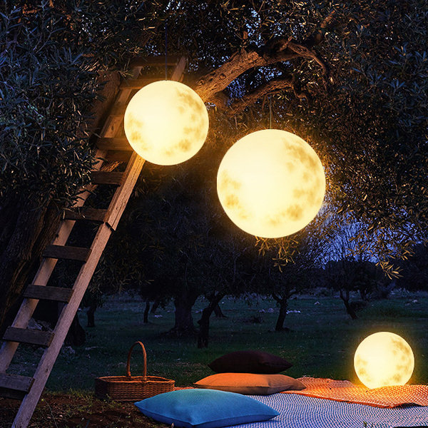Lunaris maanvormige led-tuinhanglamp
