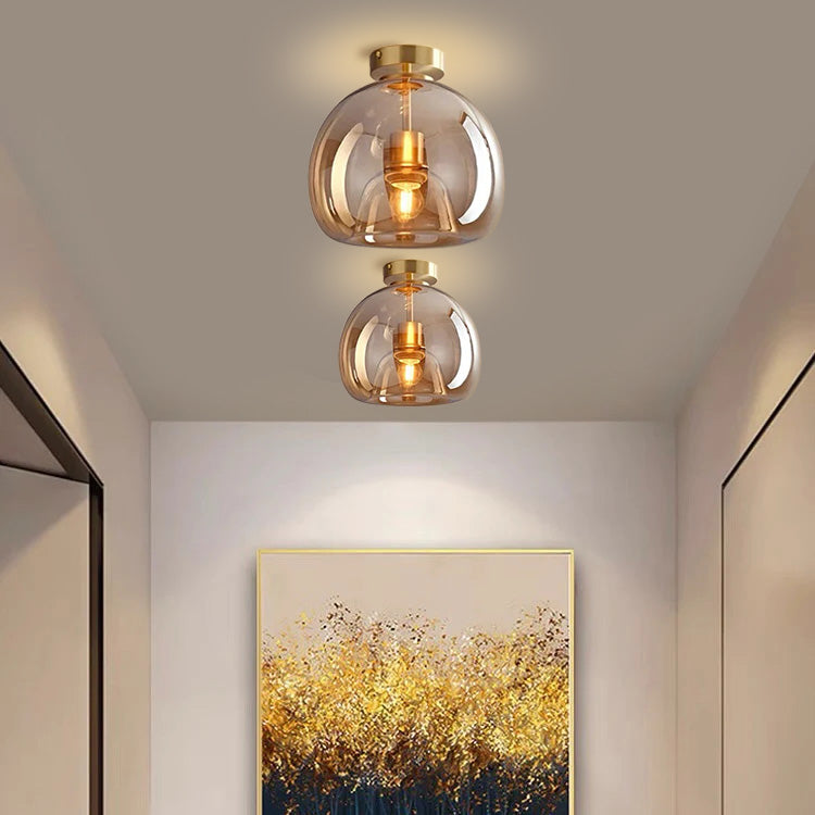 Glazen retro plafondlamp