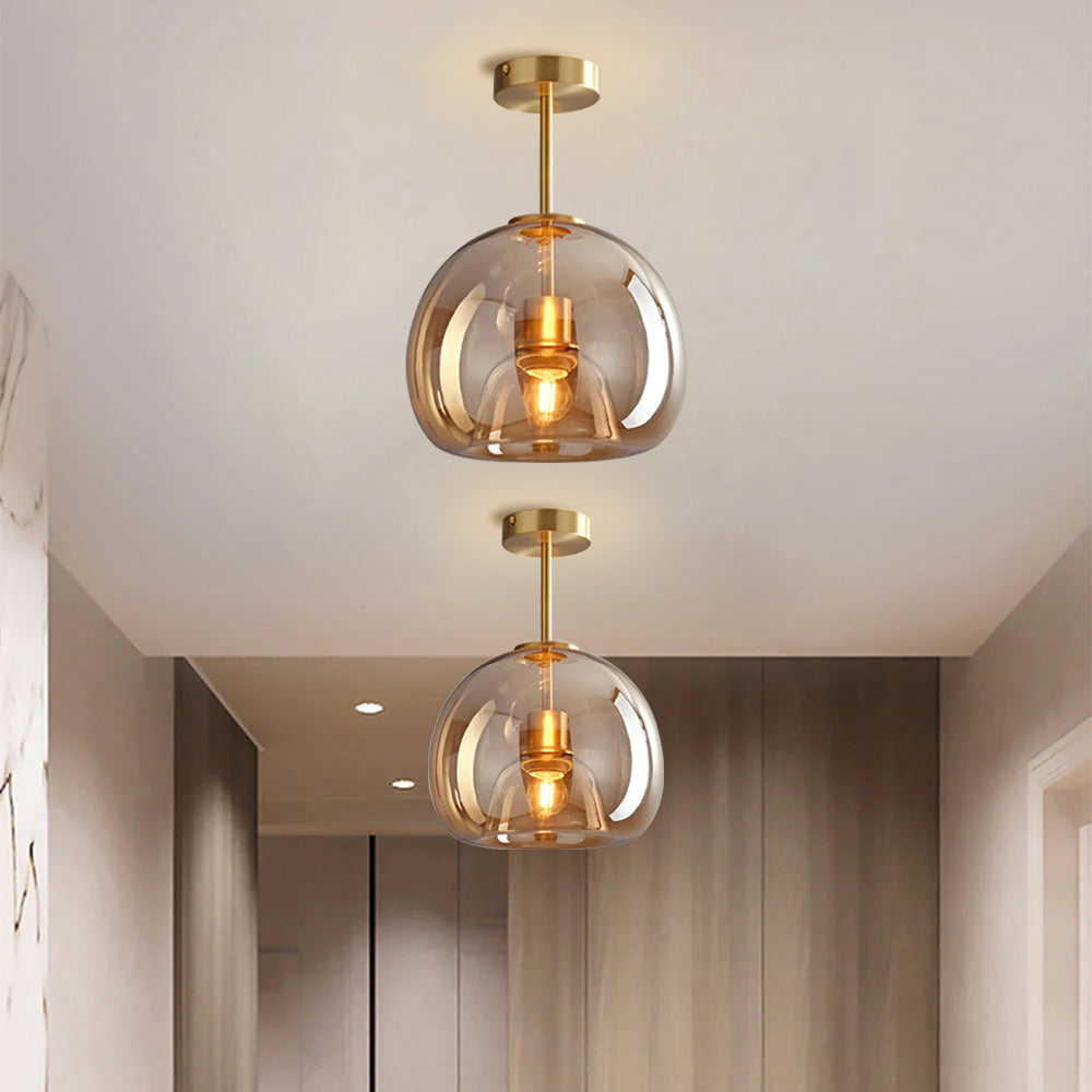 Glazen retro plafondlamp