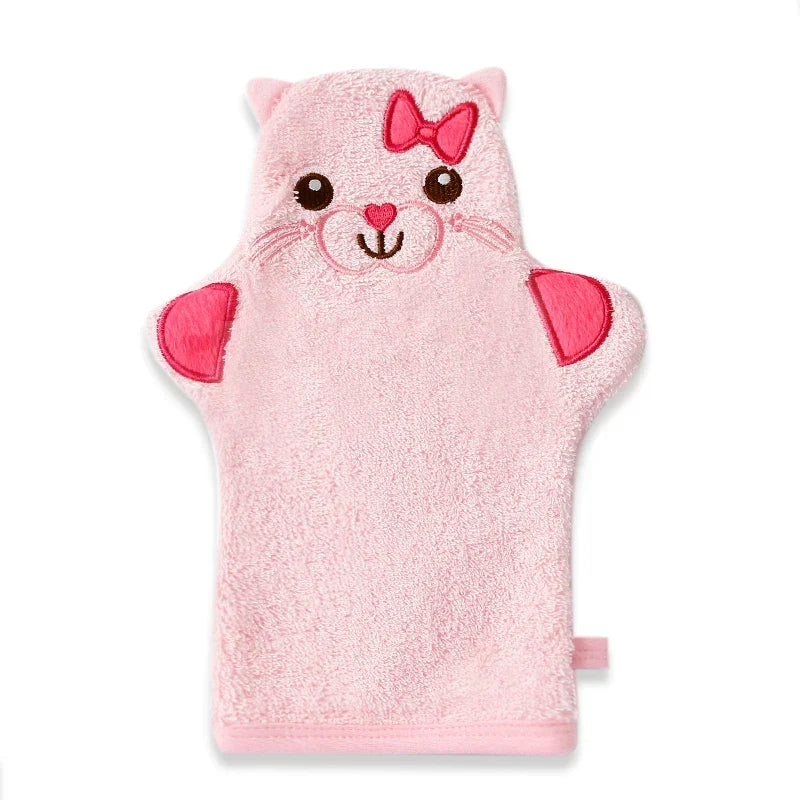 Zachte baby washhandschoen van katoen