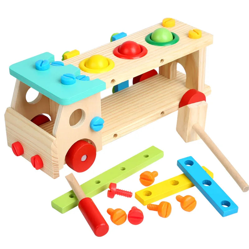 Montessori houten gereedschapskist bouwspeelgoed