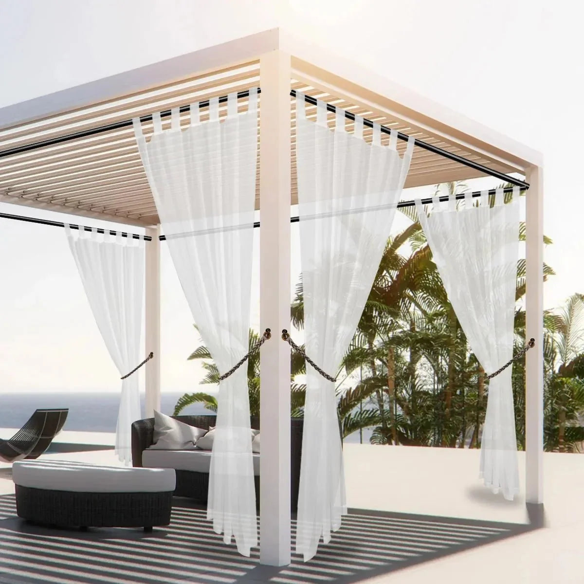 Linnen Buitengordijn voor Terras en Balkon