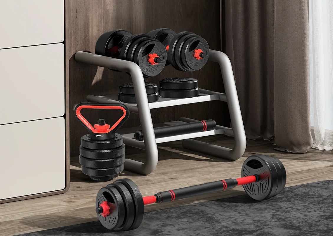 3-in-1 Verstelbare Dumbbell en Barbell Set 20 kg