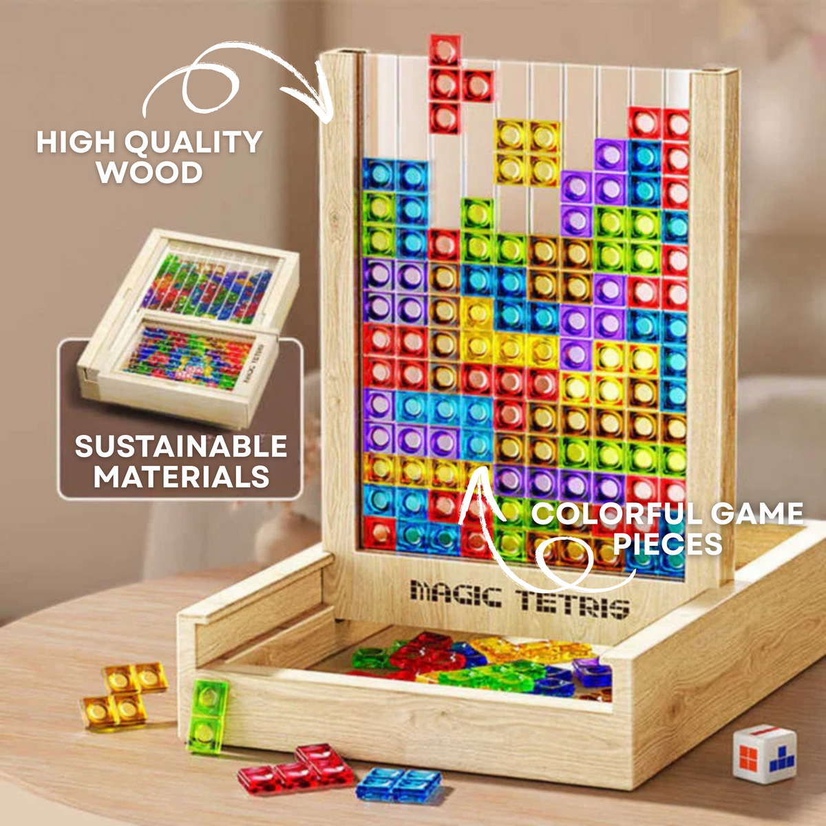 Tetris Puzzel houten educatief bordspel