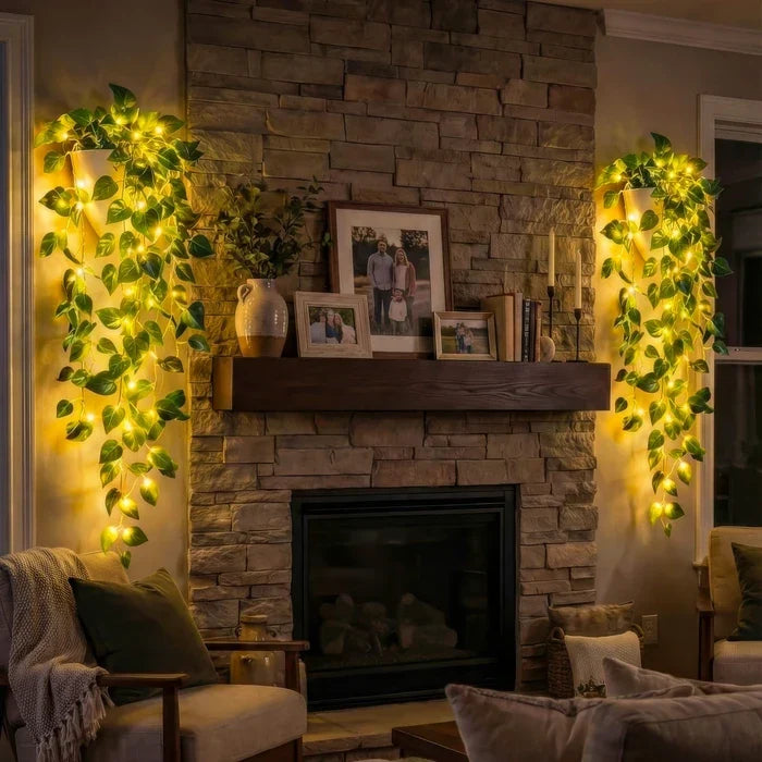 Klimoplamp in plantenbak met ledlicht
