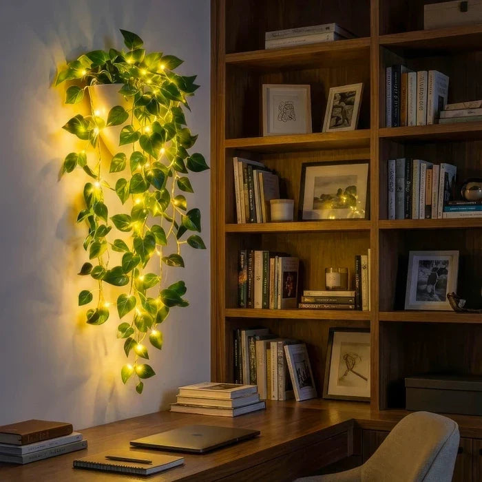 Klimoplamp in plantenbak met ledlicht
