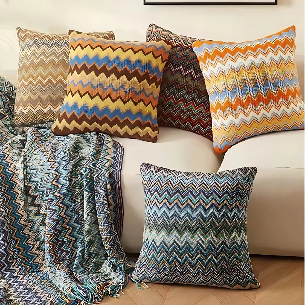 Zora kussenhoes met zigzagpatroon