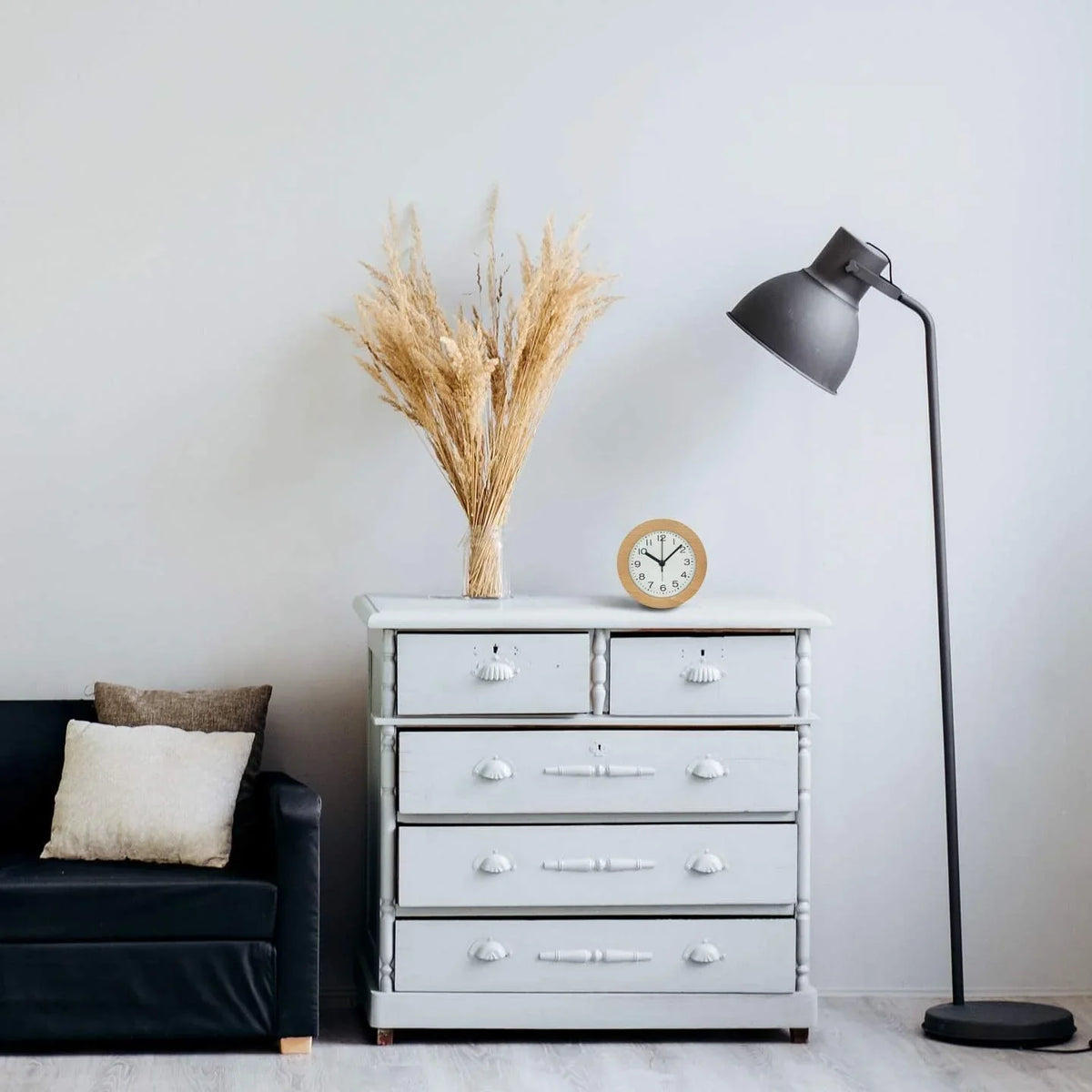 Beukenhouten stille wekker met LED nachtlampje