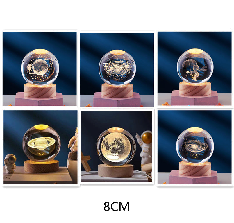 Kristallen Bol 3D Led-Nachtlamp