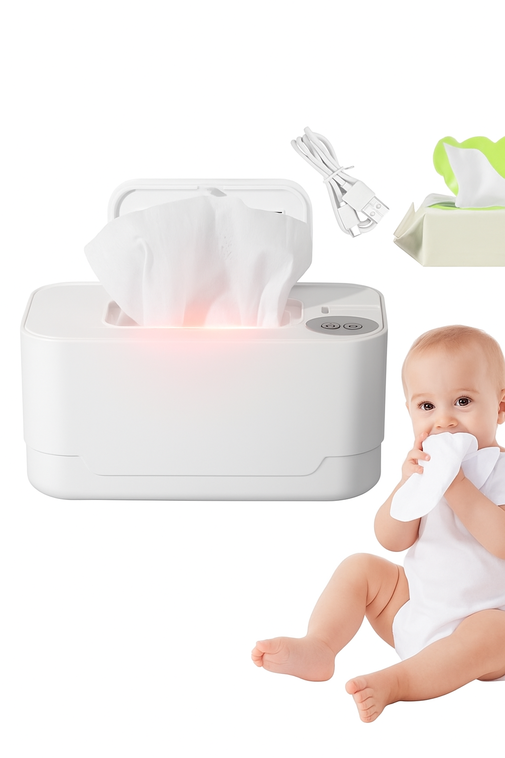 Draagbare USB-Babydoekjesverwarmer met LED-Display
