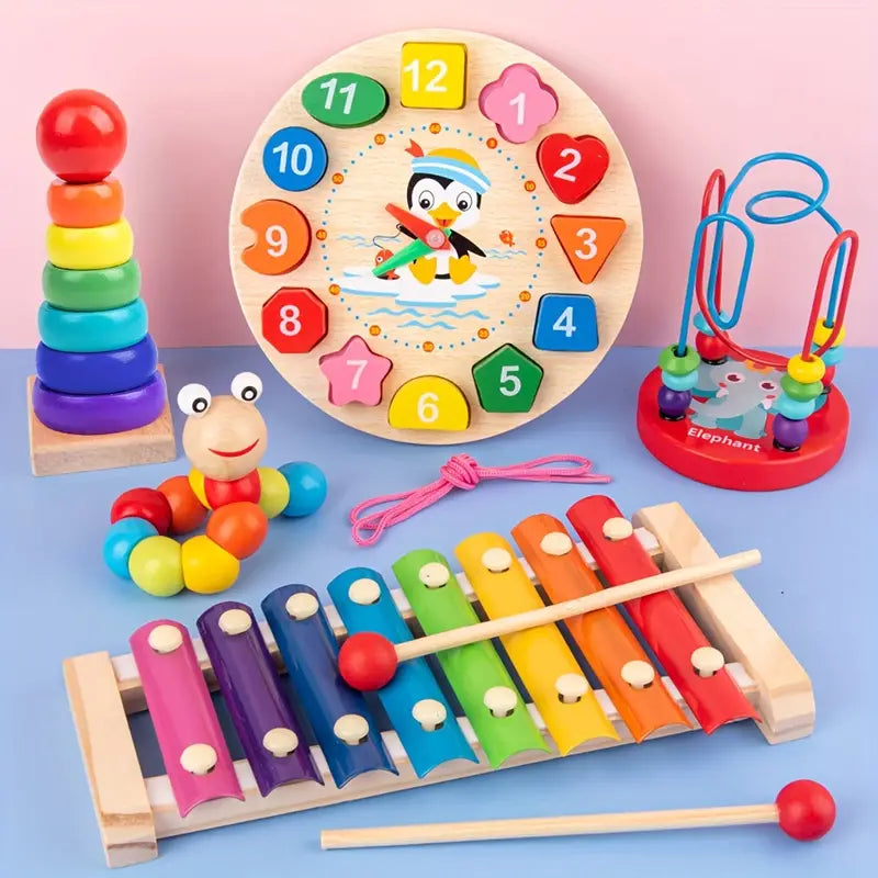 Montessori 5-in-1 houten speelset