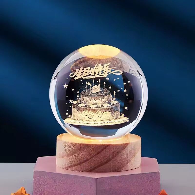 Kristallen Bol 3D Led-Nachtlamp