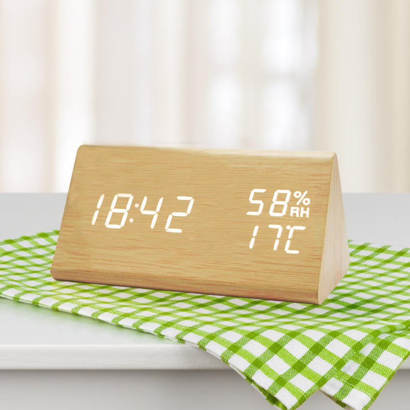 Digitale Houten Wekker met Temperatuurweergave