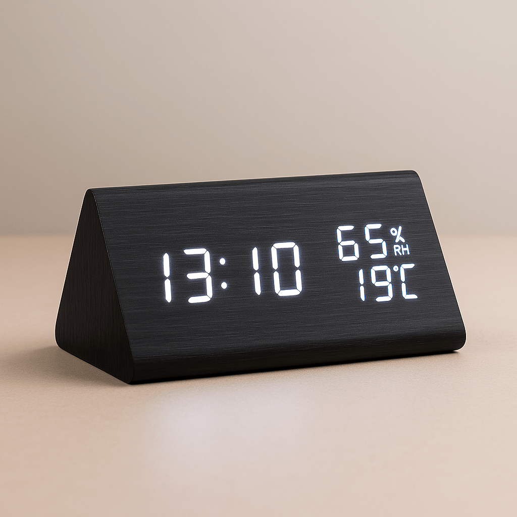 Digitale Houten Wekker met Temperatuurweergave