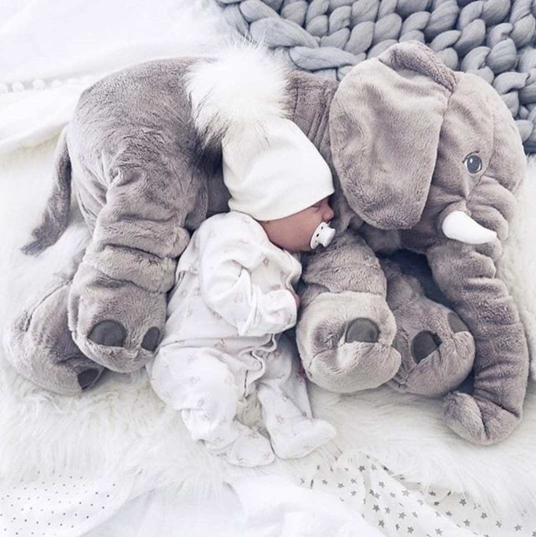 Baby knuffelkussen olifant