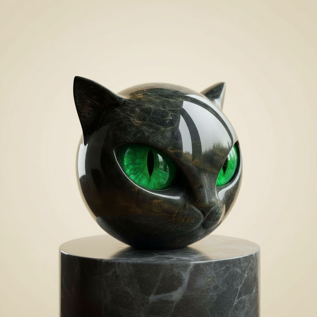 NoirCat Sculptuur zwarte kat hoofd