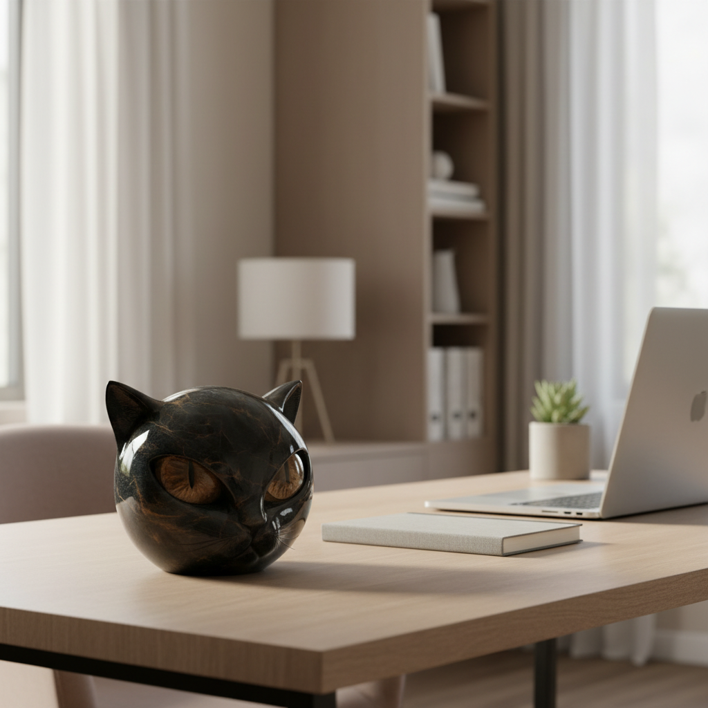 NoirCat Sculptuur zwarte kat hoofd