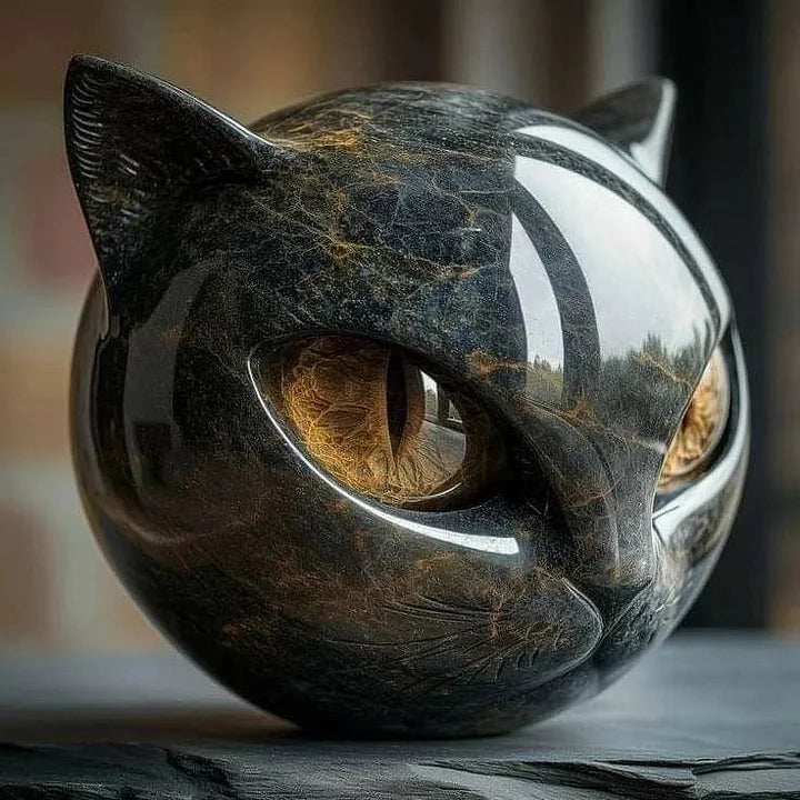 NoirCat Sculptuur zwarte kat hoofd