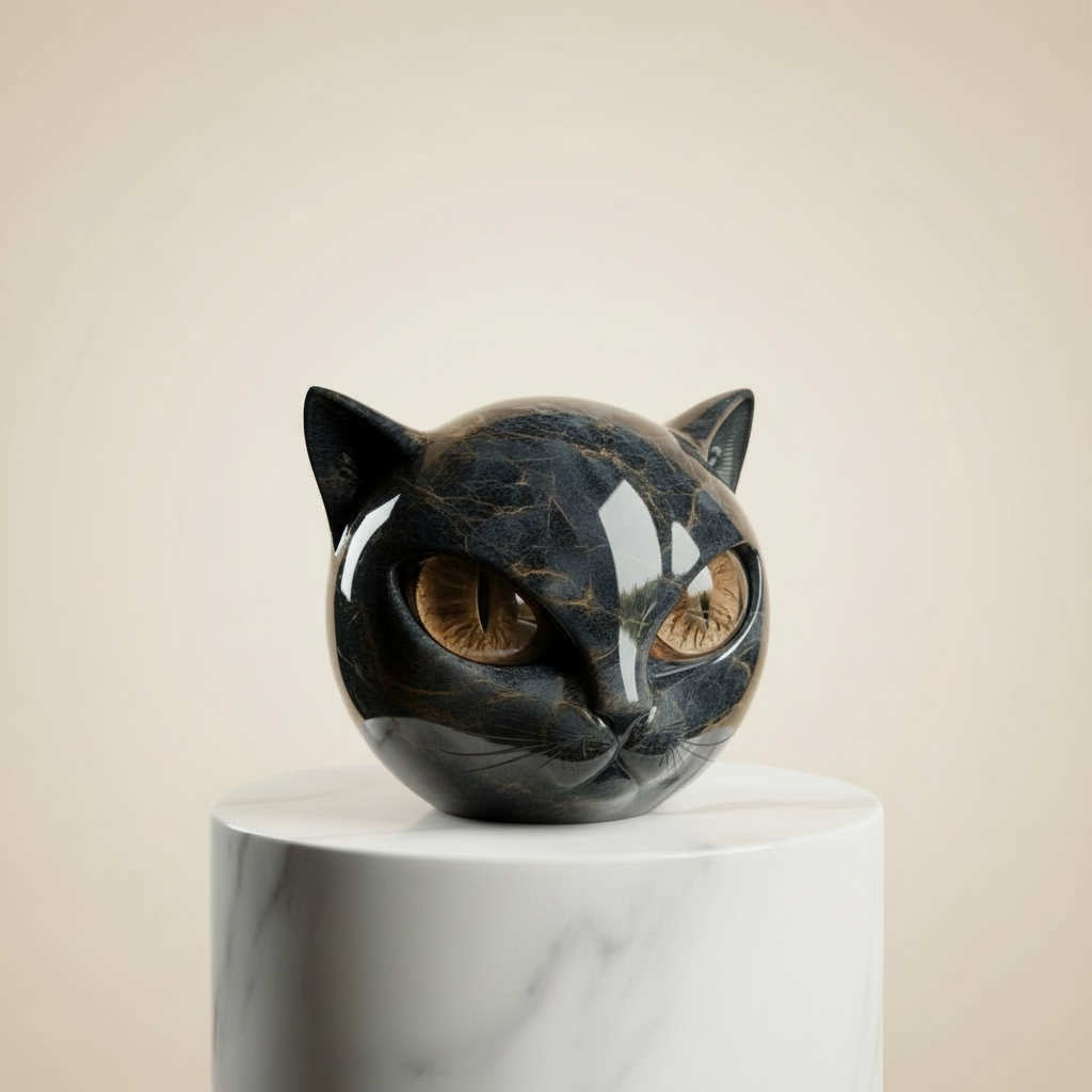 NoirCat Sculptuur zwarte kat hoofd