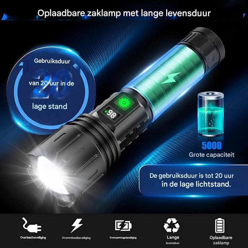 Oplaadbare LED Zaklamp met Zoom