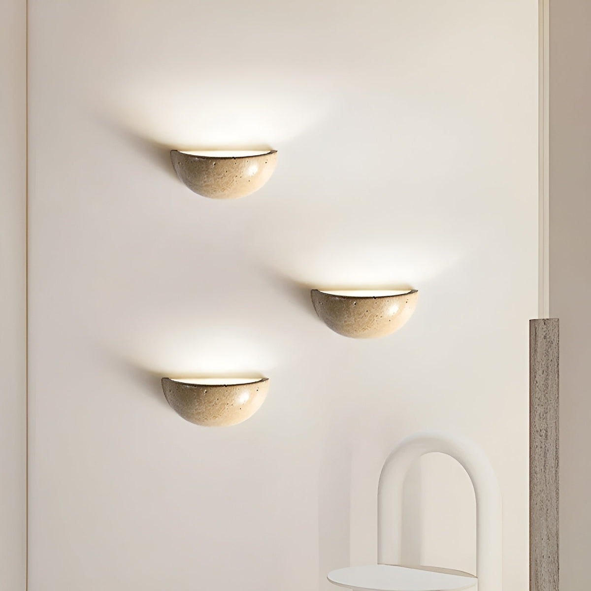 Halfronde LED Wandlamp Wabi-Sabi