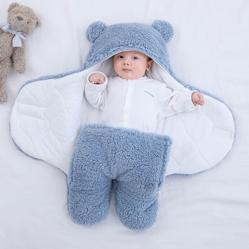 Ademende katoenen baby inbakerdoek met klittenband