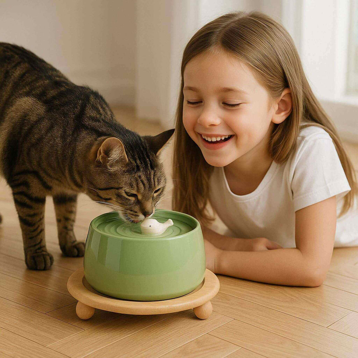 Keramische drinkfontein voor katten