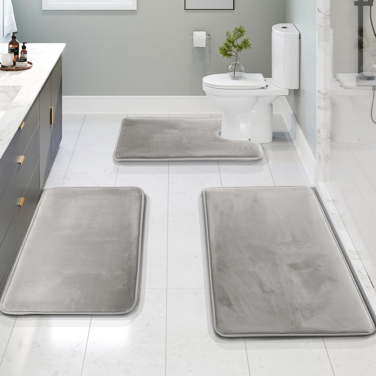 Memory Foam Badmatten Set 3-Delig