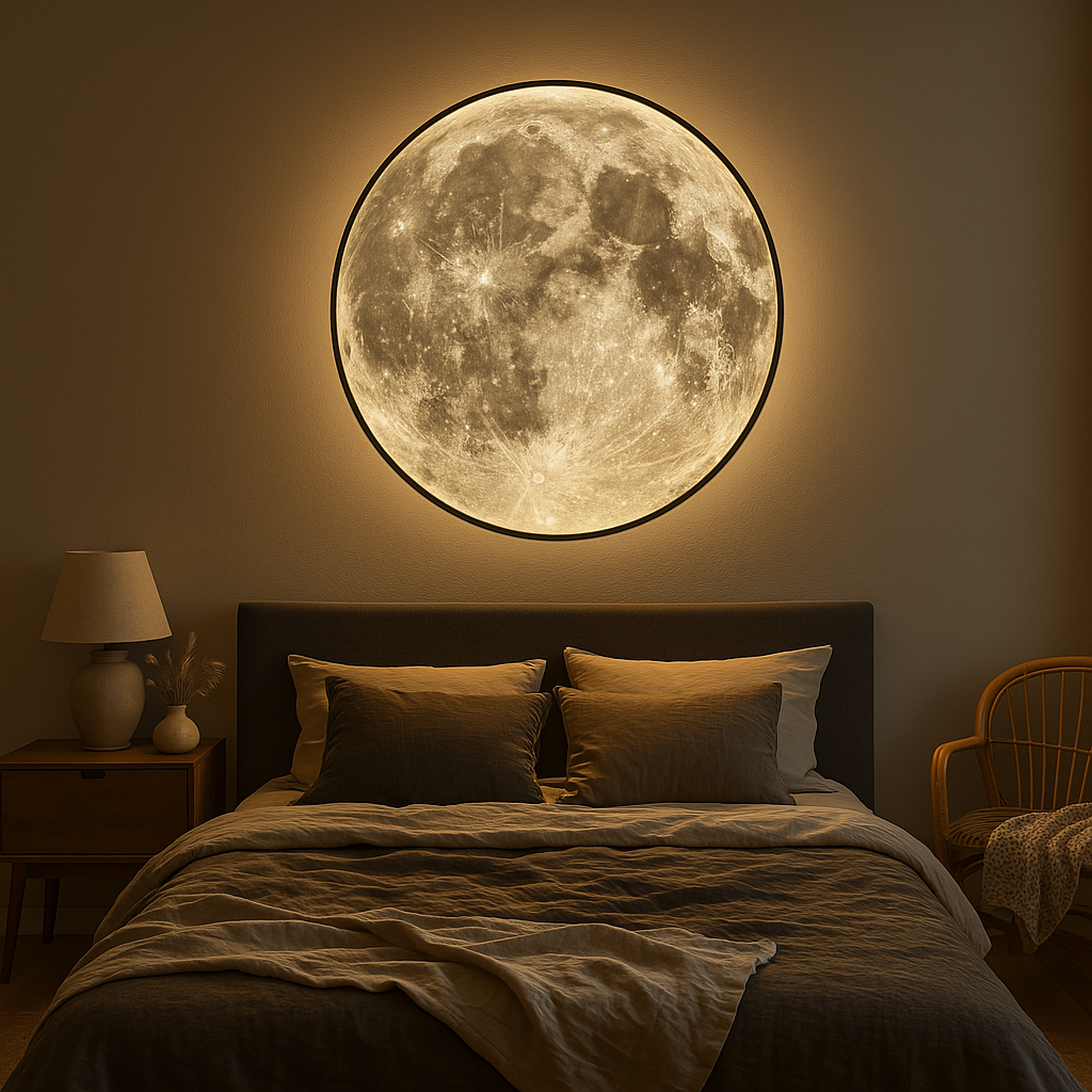 Maan wandlamp met LED-verlichting