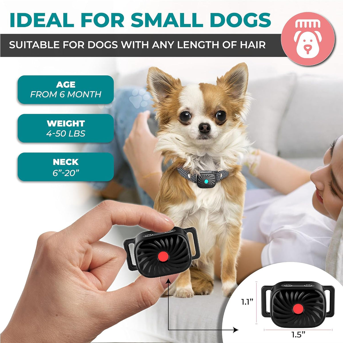 Anti-blaf Halsband voor Kleine Honden