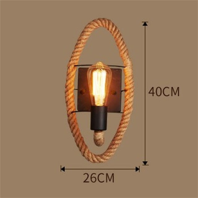 Vintage touw wandlamp