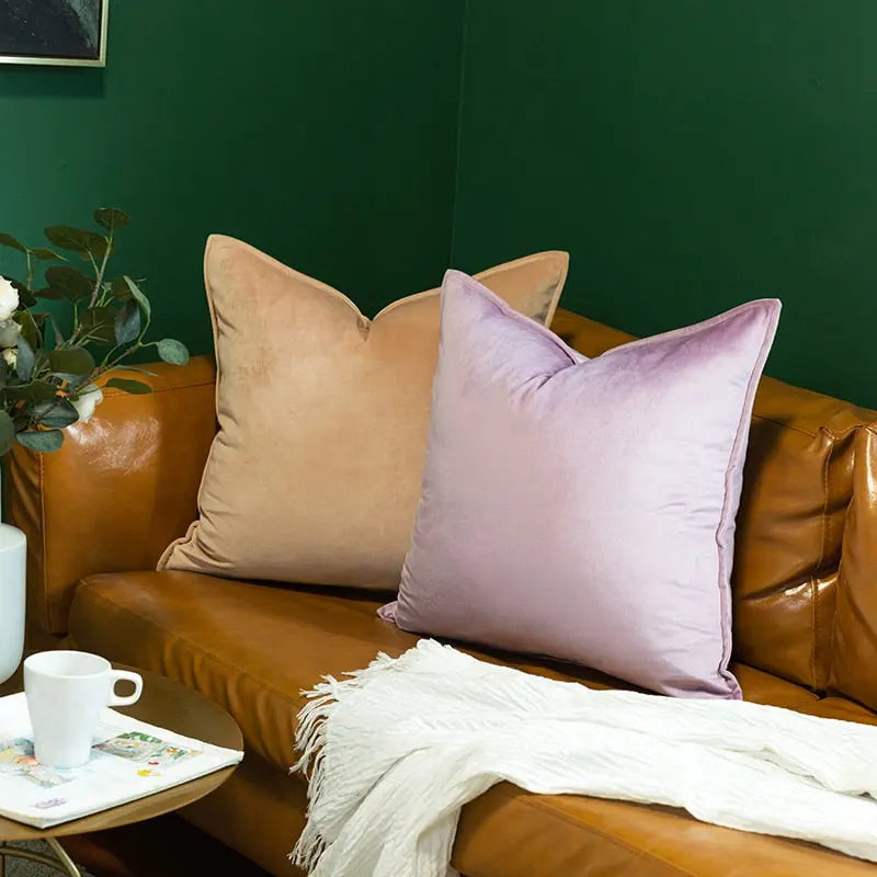 Luxe Fluwelen Kussenhoes Met Flanellen Rand