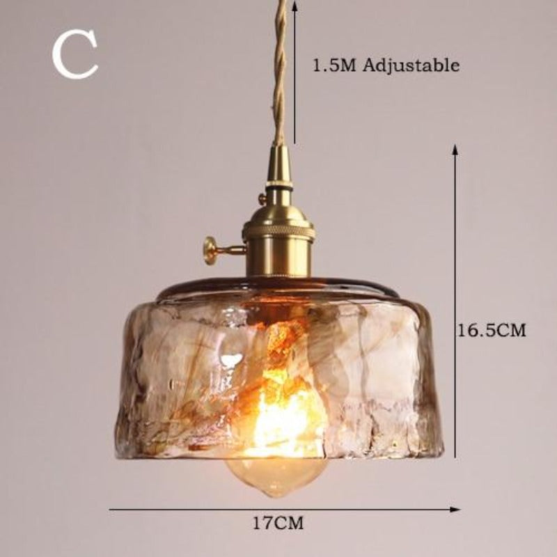 Vetrina vintage hanglamp met glazen kap